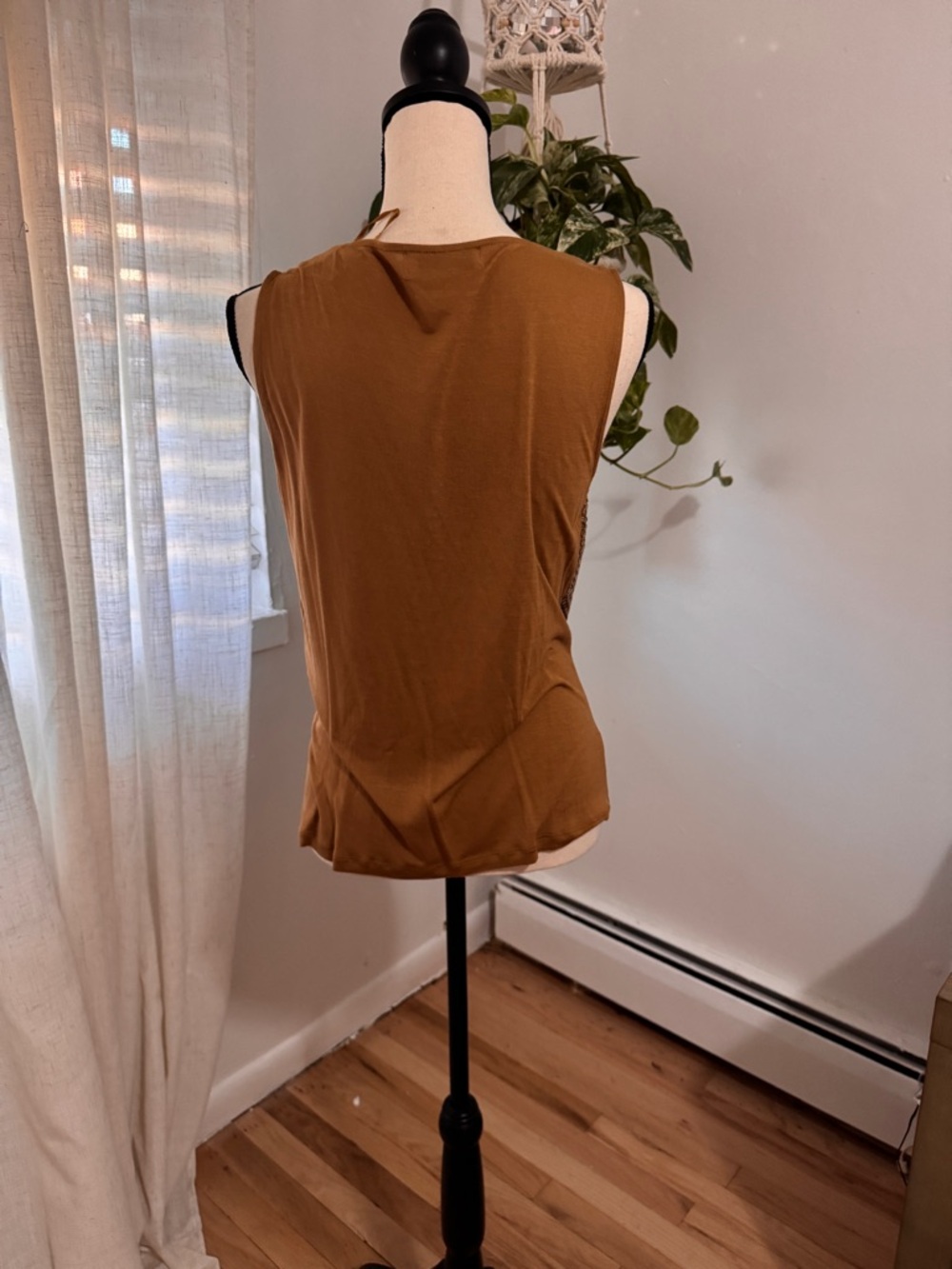 Michael Kors Gold Sequin Cowl Neck Sleeveless Top - Picture 4 of 5